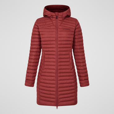 Women's Nula Micro Synthetic Insulated Long Jacket - Red