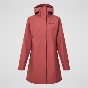 Women's Omeara Long Waterproof Jacket - Red
