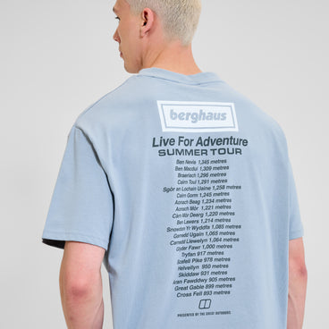 Unisex Adventure Tour Tee - Grey Blue