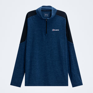 Farndale+ Long Sleeve Half Zip Tech Tee - Jet Black/Hale Navy