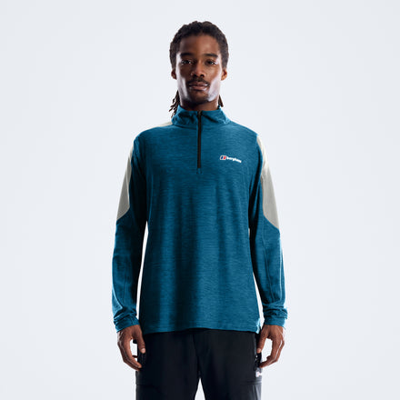 Farndale+ Long Sleeve Half Zip Tech Tee - Polar/Genetic Blue