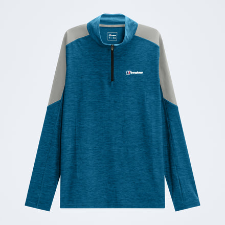 Farndale+ Long Sleeve Half Zip Tech Tee - Polar/Genetic Blue