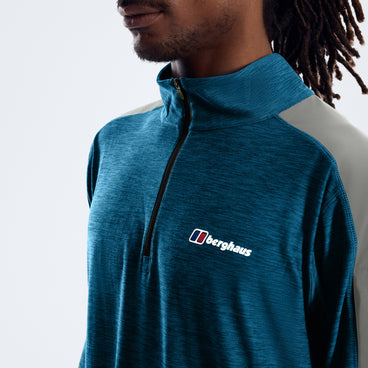Farndale+ Long Sleeve Half Zip Tech Tee - Polar/Genetic Blue