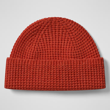 Rhynie Waffle Rib Beanie - Red
